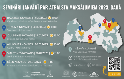 Reģionālajos semināros visā Latvijā informē par atbalsta maksājumiem lauksaimniekiem un lauku uzņēmējiem 2023. gadā