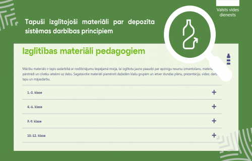 Izstrādāti izglītojošie mācību materiāli skolām par depozīta sistēmu