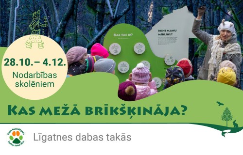 Dabas aizsardzības pārvalde aicina skolēnus uz ķekatu laika nodarbībām Līgatnes dabas takās “Kas mežā brīkšķināja?”