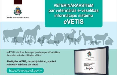 Informācija par produktīvajiem dzīvniekiem lietoto antimikrobiālo zāļu datu ievadīšanu Veterinārās e-veselības informācijas sistēmā (eVETIS)